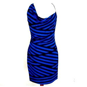 Bar III Striped Blue Bodycon Dress sz M